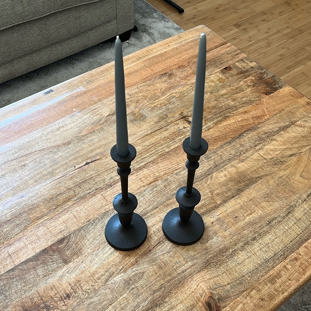 ❌ SOLD ❌ Black Metal Candle Holders